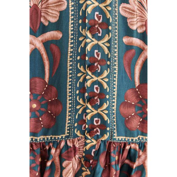 FARM RIO  seashell tapestry viscose mini dress M - Picture 4 of 16